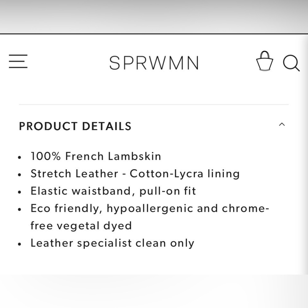 SPRWMN Black Lamb Leather Crop Flare Pants High Rise Size [S] - Picture 10 of 11
